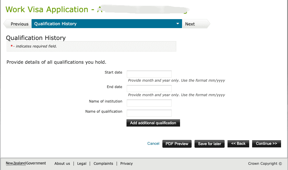 Qualification History