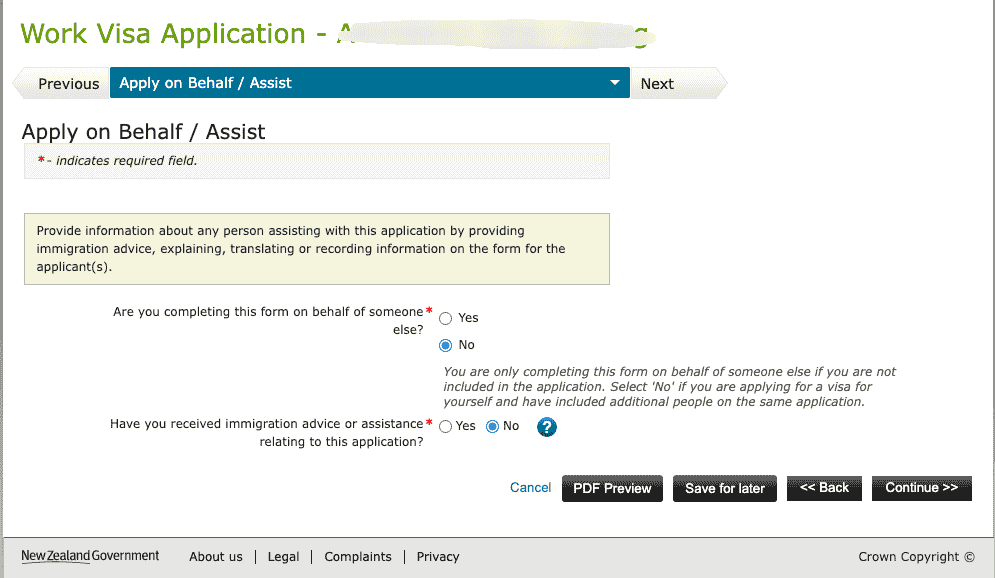 Apply on Behalf / Assist
