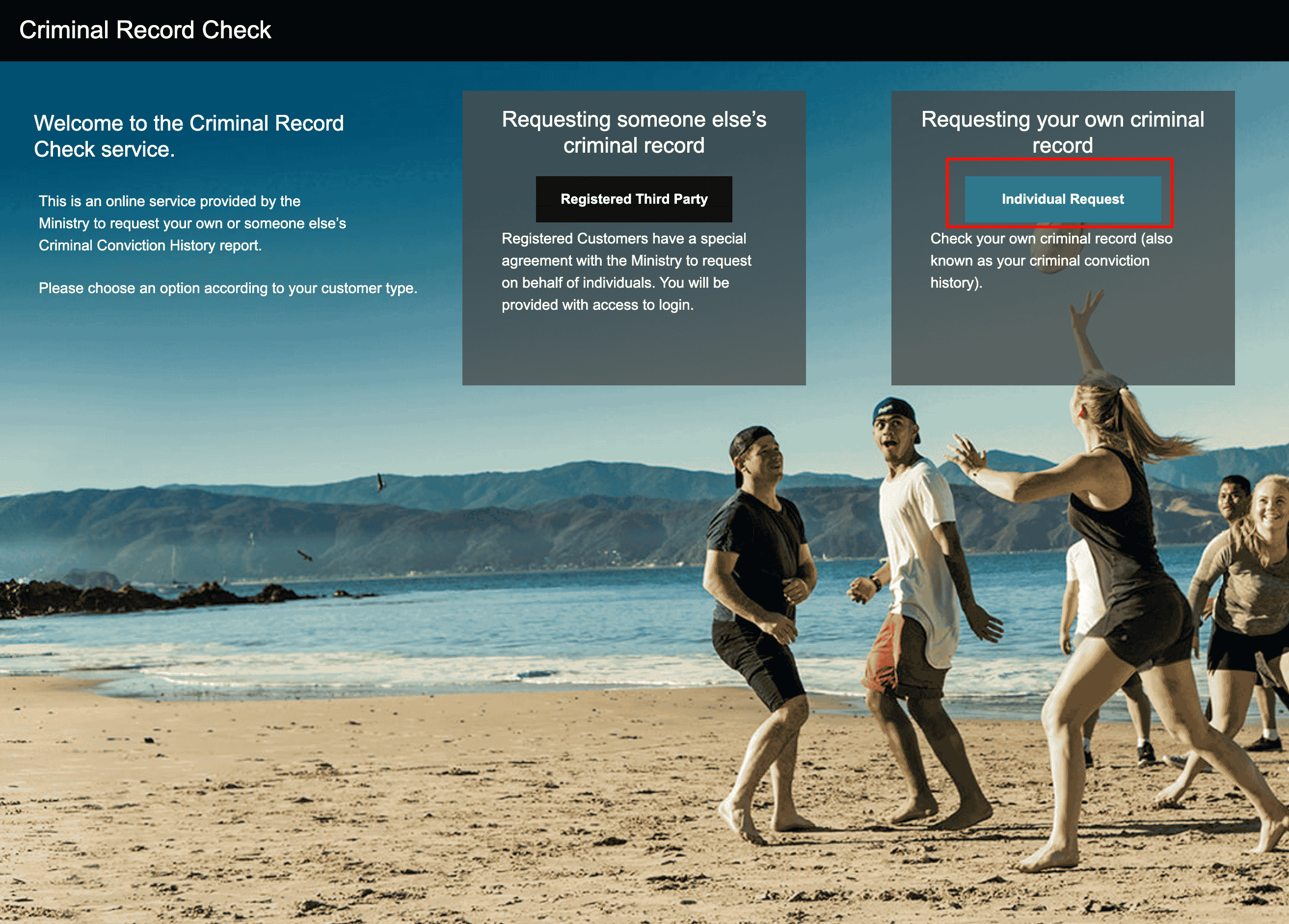 申请类型选择页