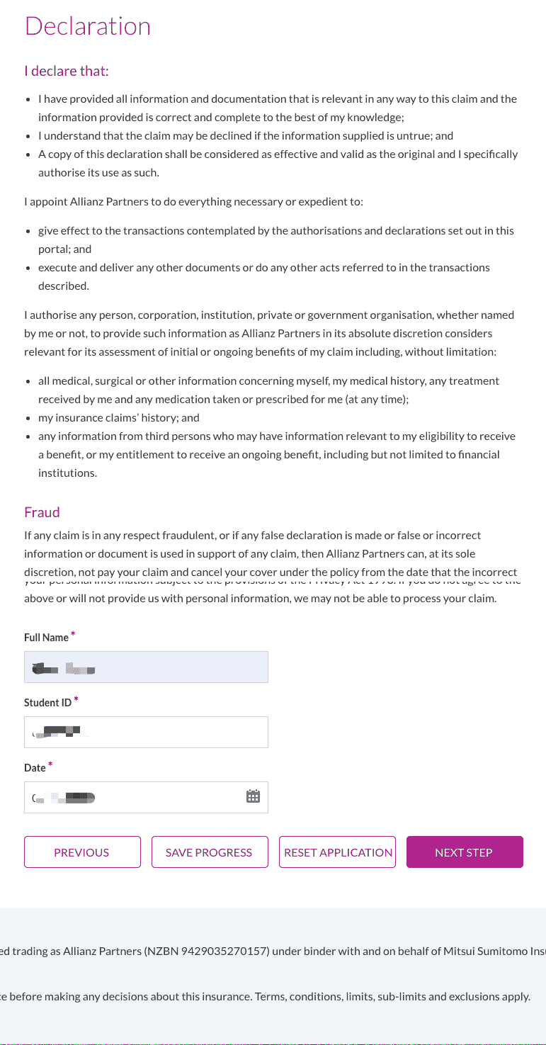 Declaration 声明页