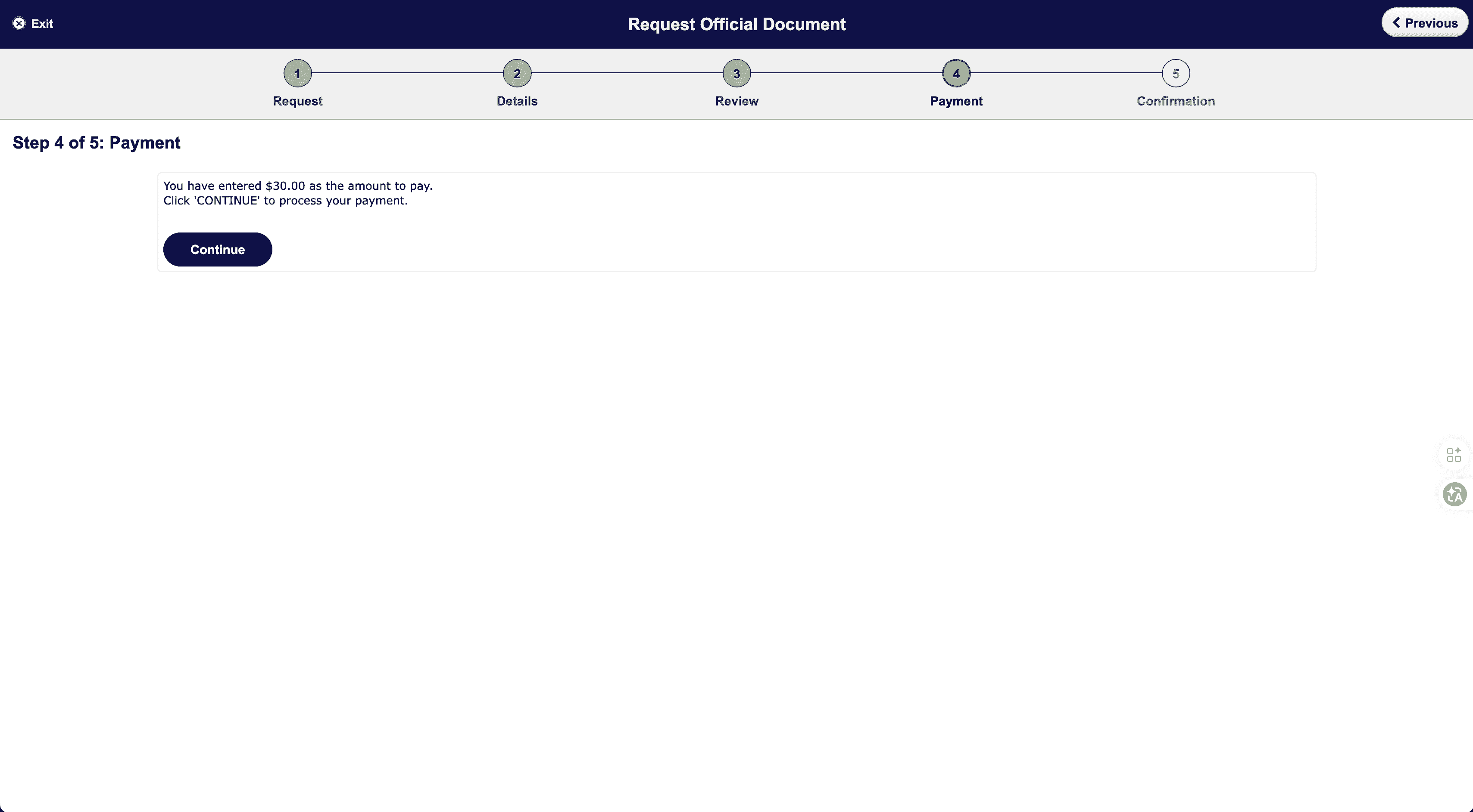 Step 4 - Payment 确认金额并继续